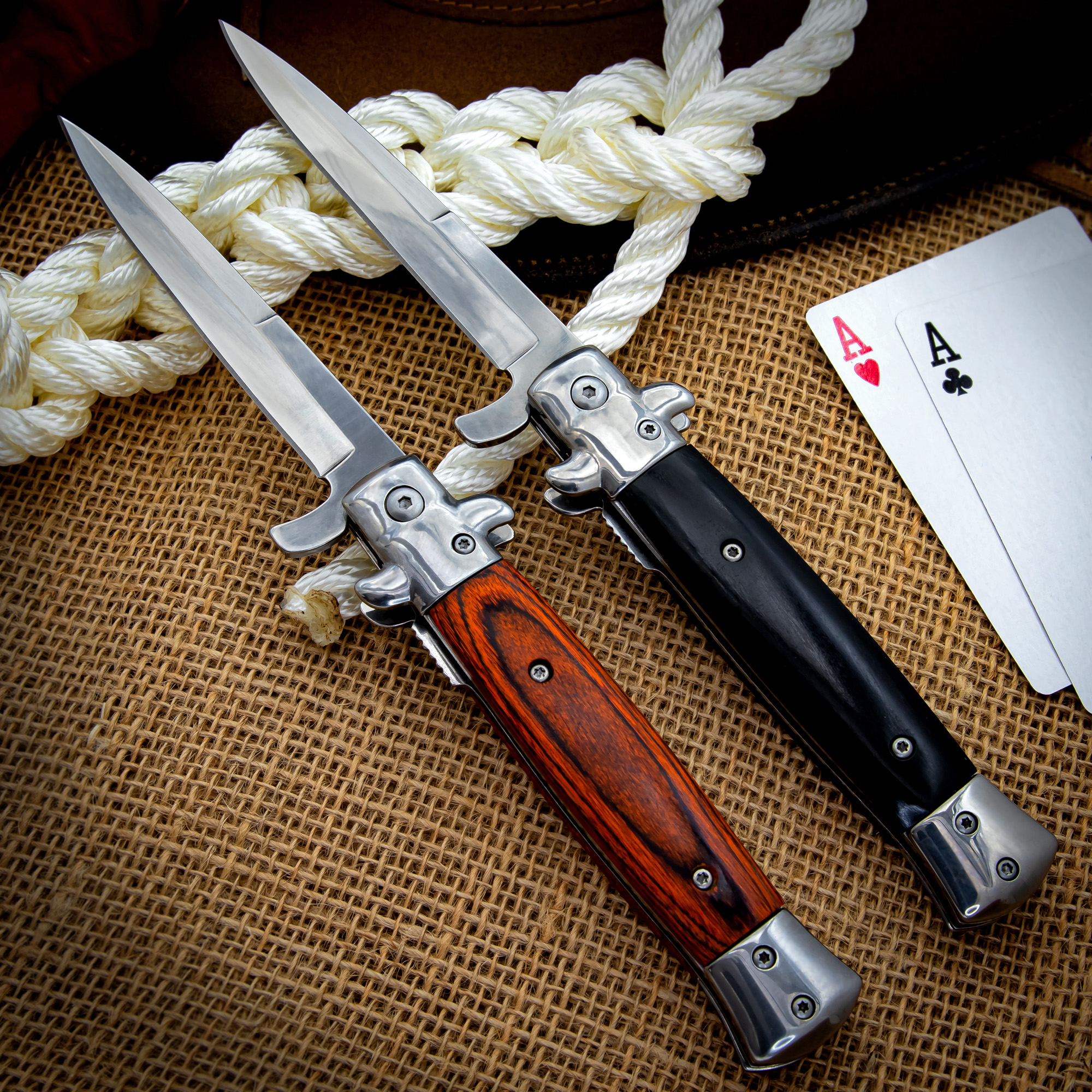 TACTICAL STILETTO ASSISTED FOLDING BLADE Red Dragon Samurai Spring Pocket  Knife