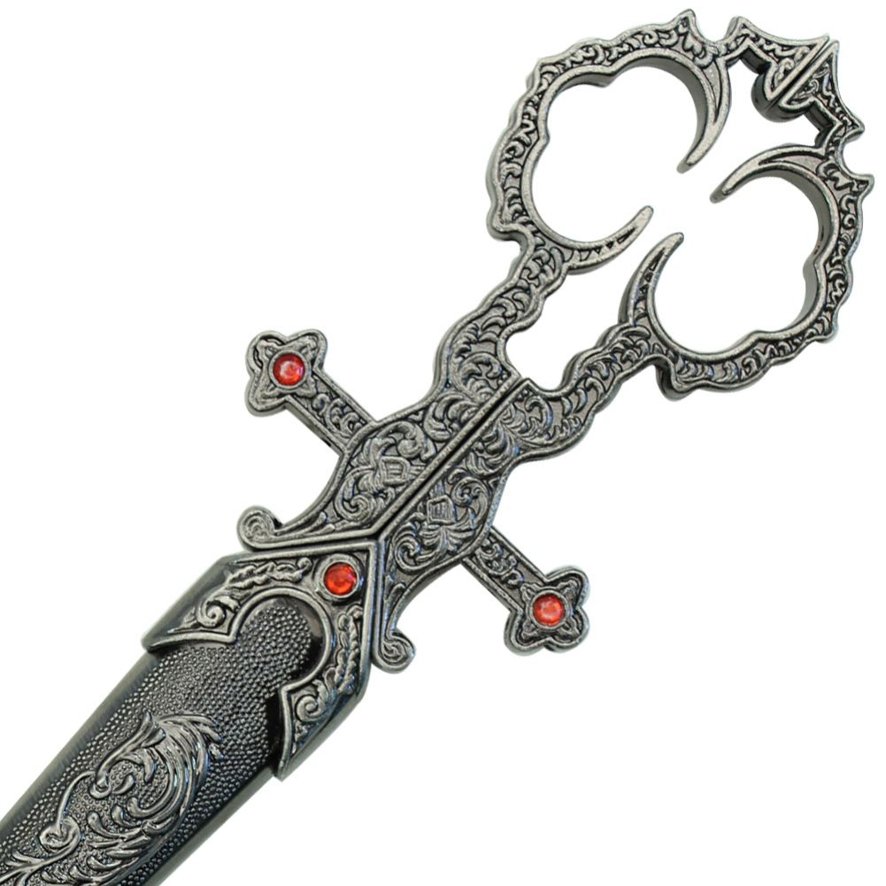 Renaissance Medieval Scissors Silver Dagger 10 Dirk Knife Sword Steel Blade