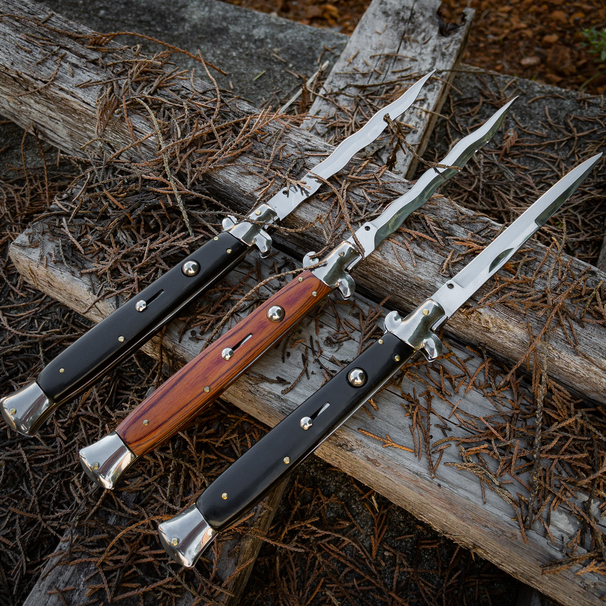 Wood Handle Stiletto Knife