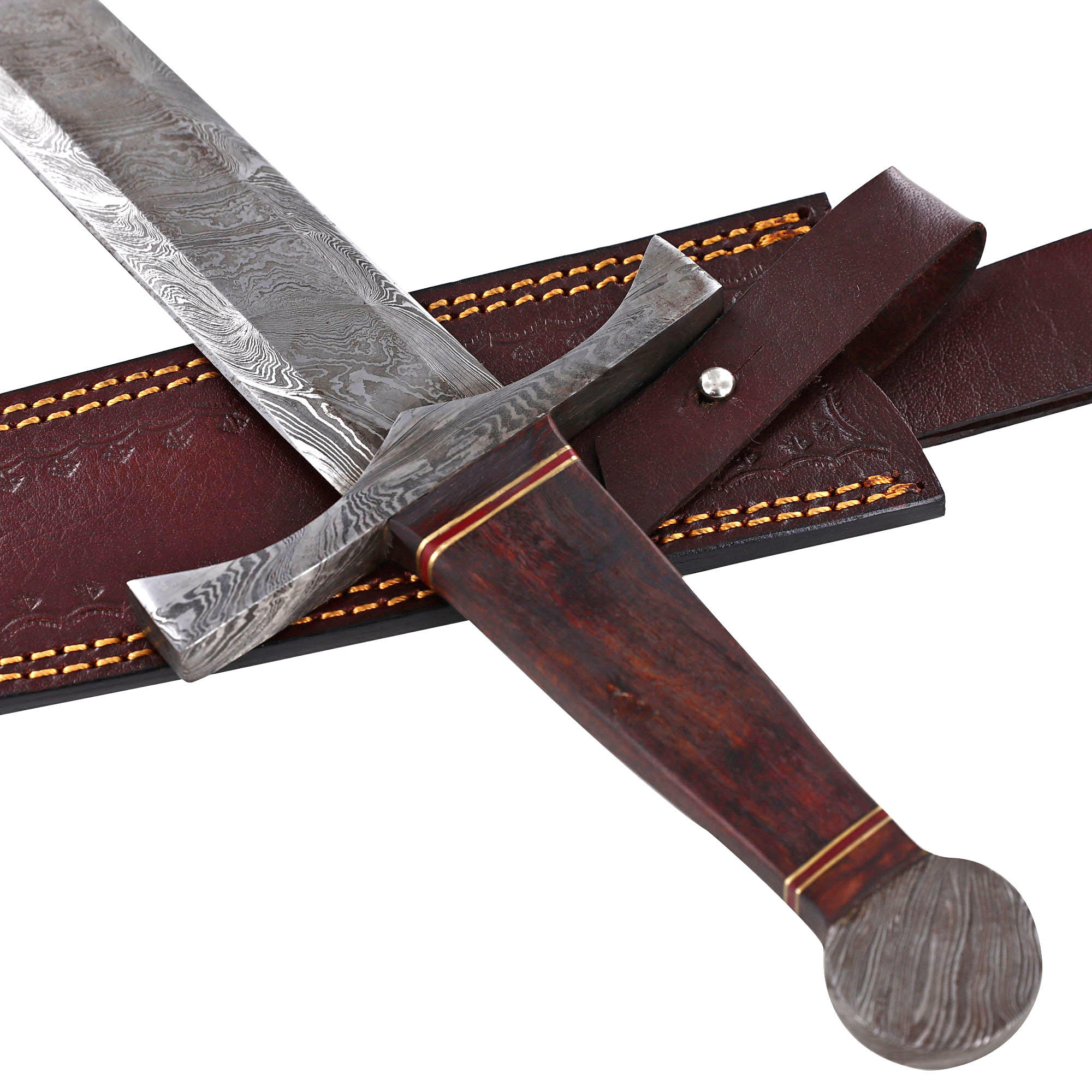 3027 Damascus Steel Arming Dagger | Blended Steel Full Tang Short Sword-img-5