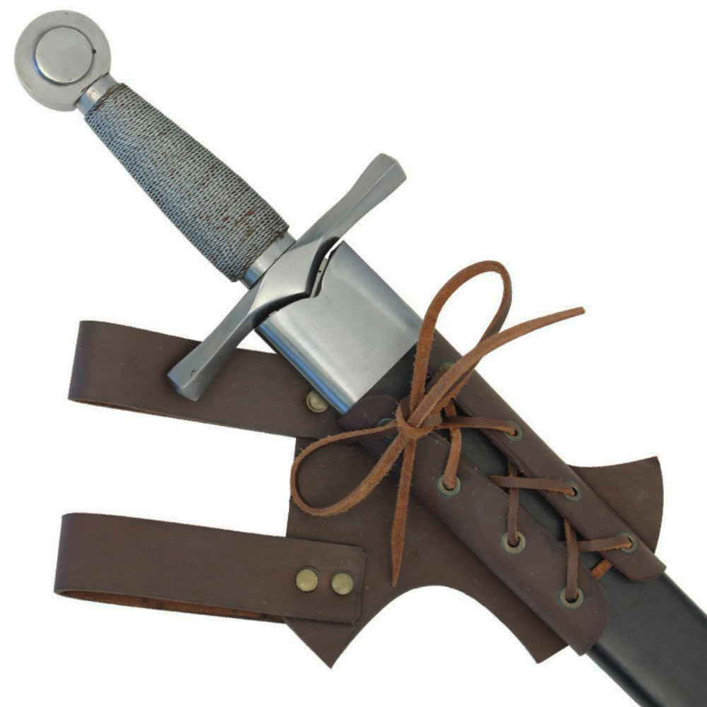 ROWN Left-Handed Nottingham Universal Genu Leather Dagger Sword Frog Brown-img-1