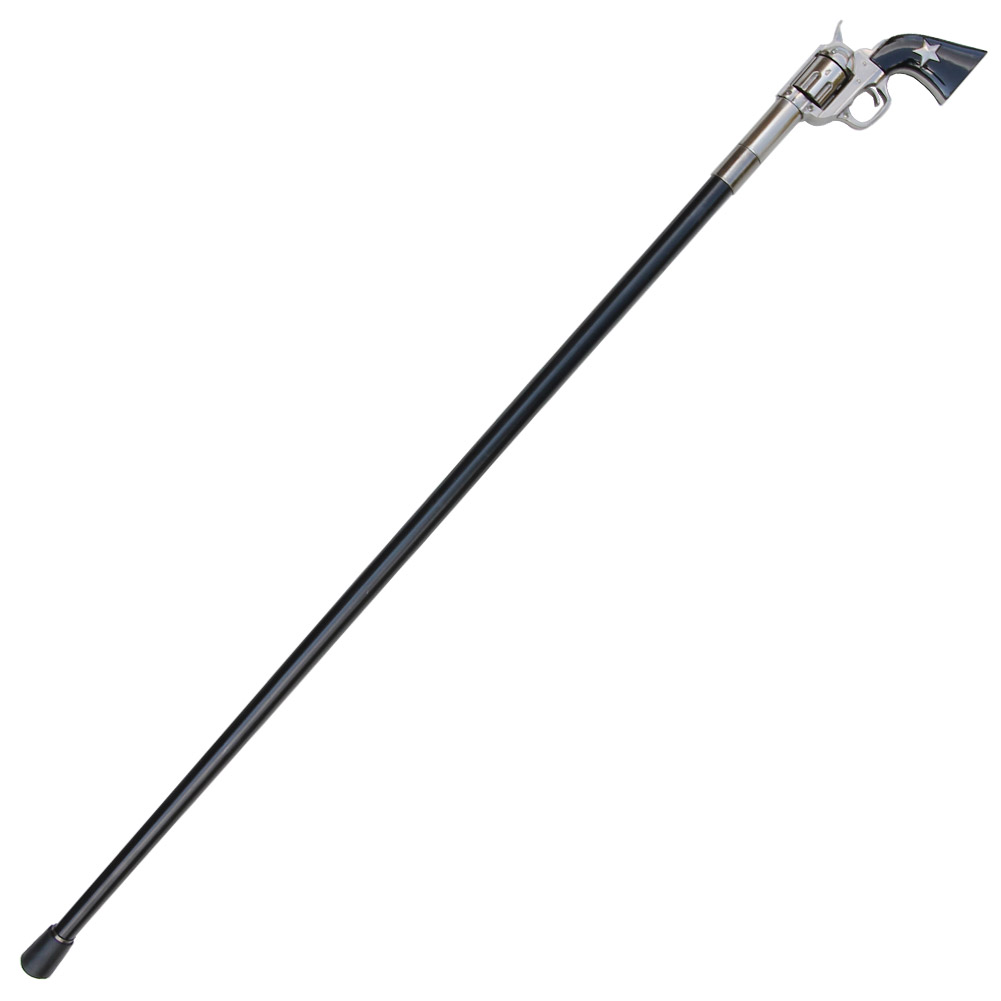 9018 Quickdraw Outlaw Colt 45 Sword Cane w/ Free-Spinning Chamber-img-2