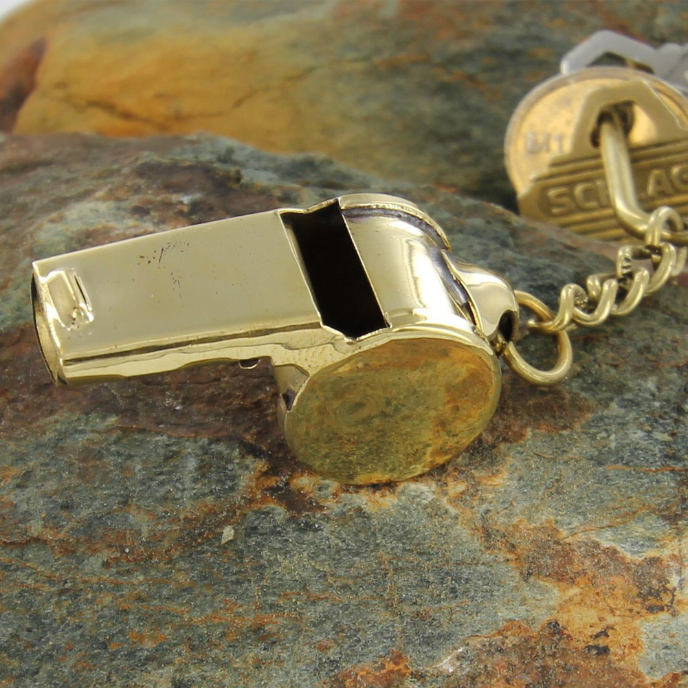 1414 Functional Ruckus Brass Whistle Keychain-img-2