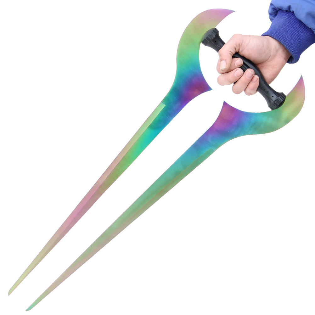 3019 Forked Titanium Color Metal Sword-img-6