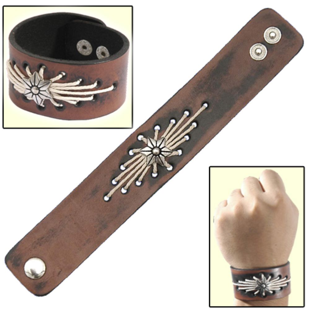 W164 Tribal Honesty Leather Cuff Bracelet-img-0