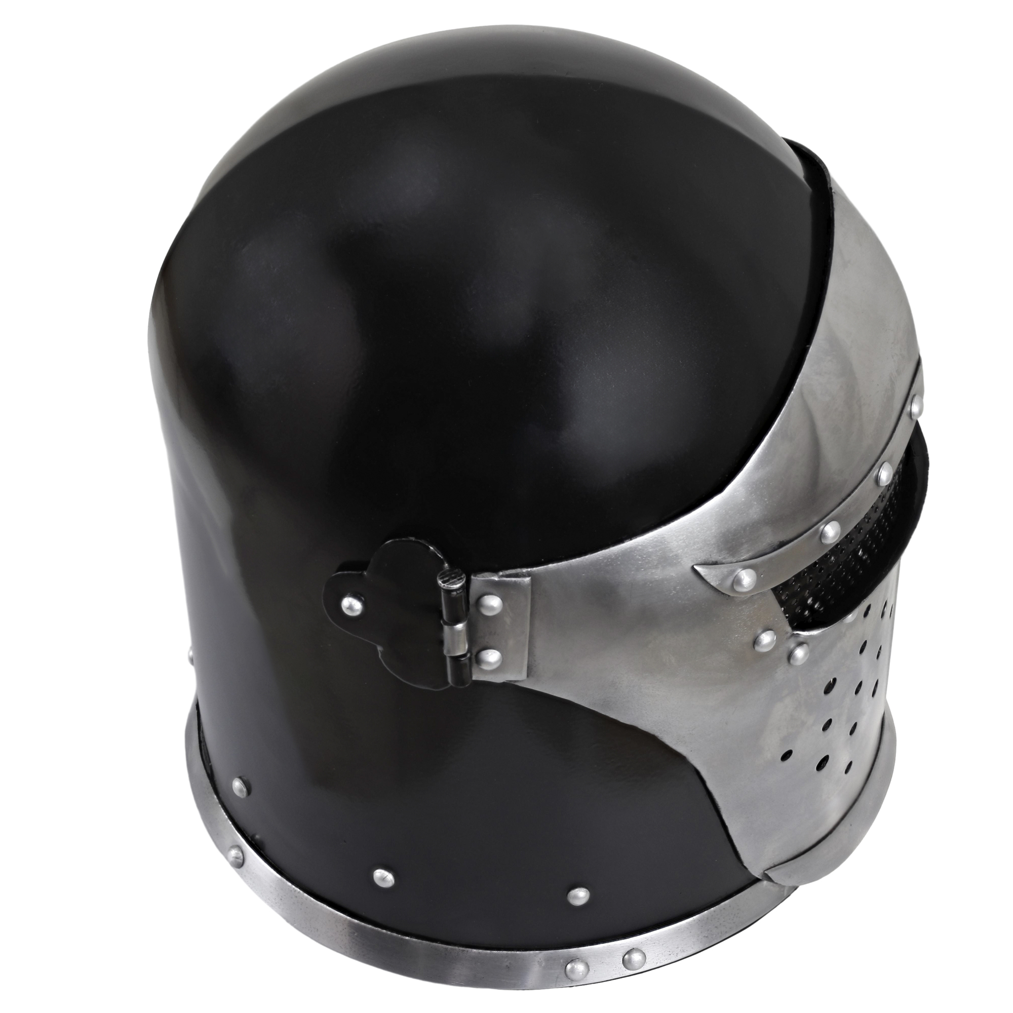 2279 Stronghold Under Siege Forg 16G Steel DualTone Visored Barbuta Helmet-img-4