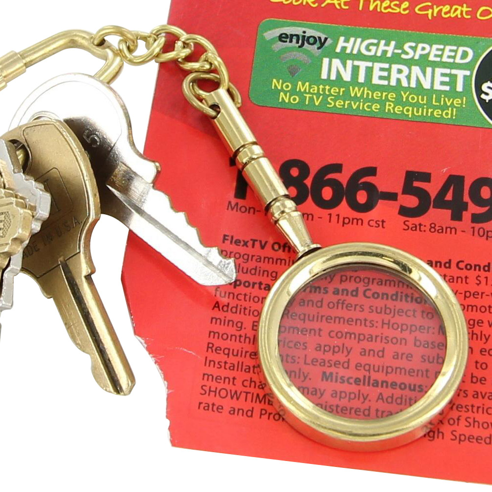 1403 Tiny Explorer Genuine Brass Magnifying Keychain-img-0