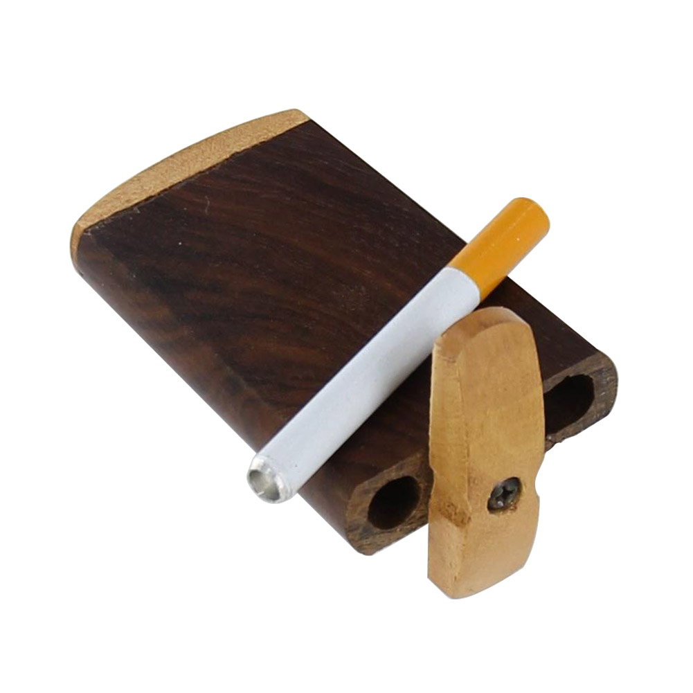 0468 Wooden Crafted Blank Slate Cigarette Tobacco Case Dugout-img-0
