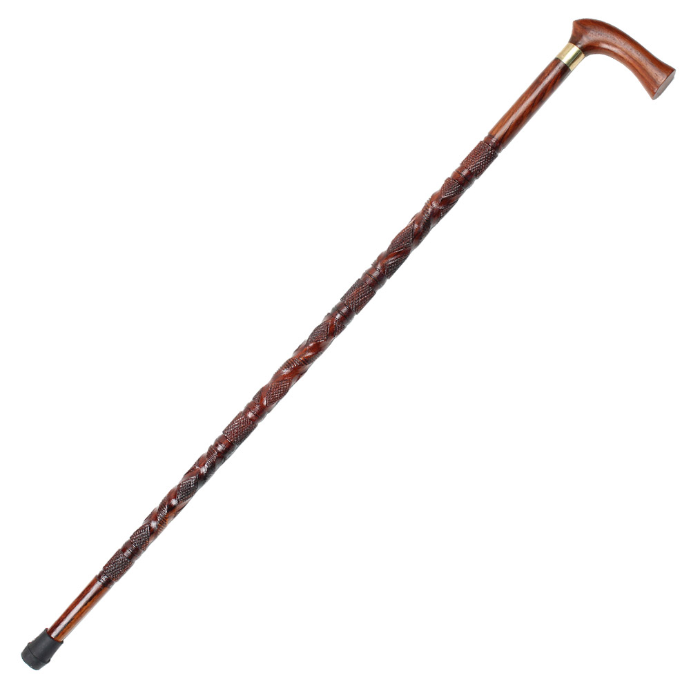 0110 Art Deco Sheesham Wooden Walking Cane - Swords & Axes at GunBroker ...