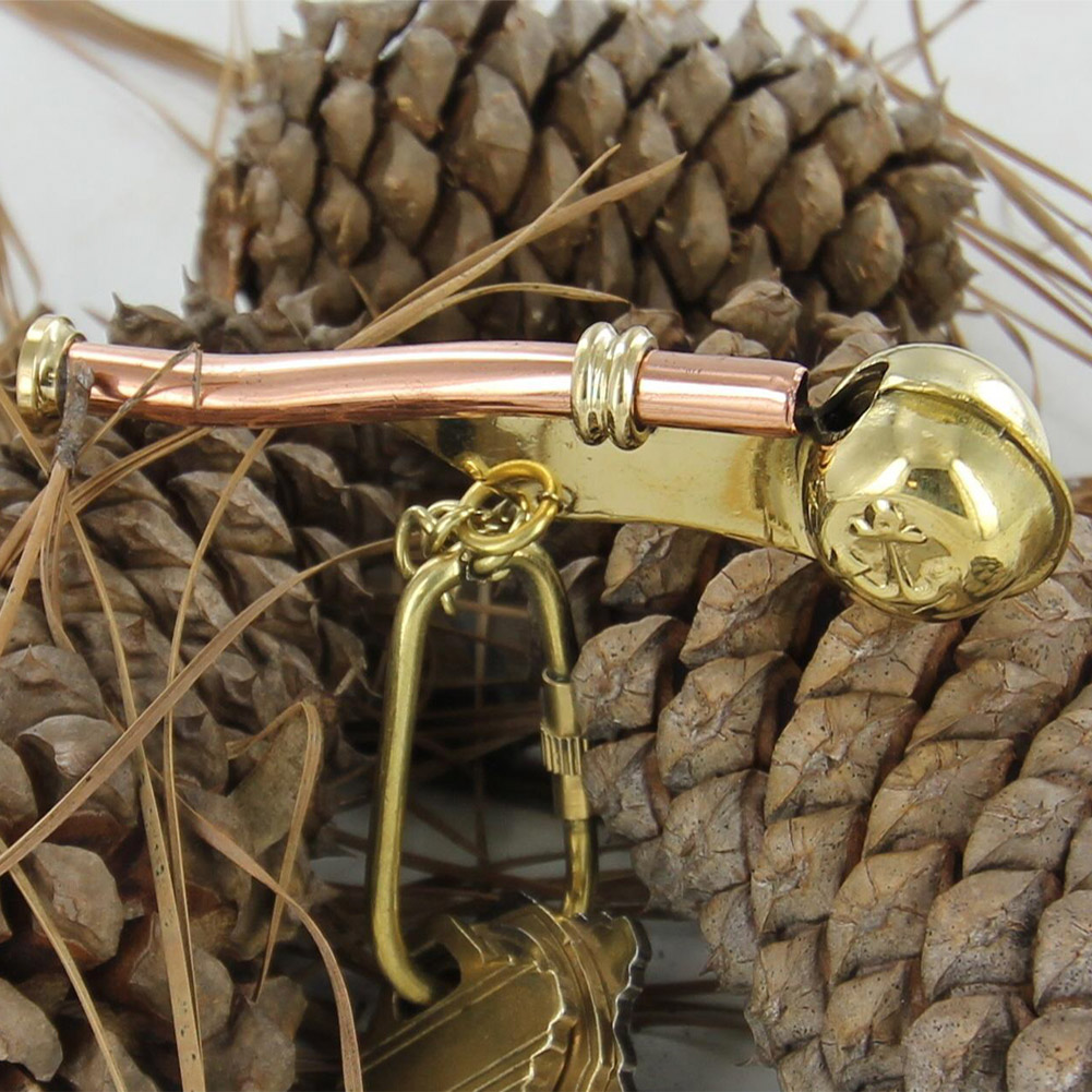 1417 Bosuns Nautical Mariner Whistle Brass Keychain-img-1
