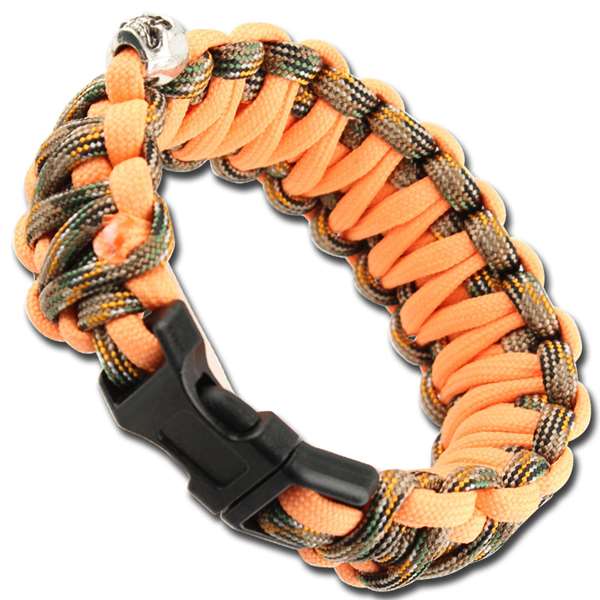 Z917 Skullz Survival Paracord Bracelet-Orange Autumn Camo-img-0