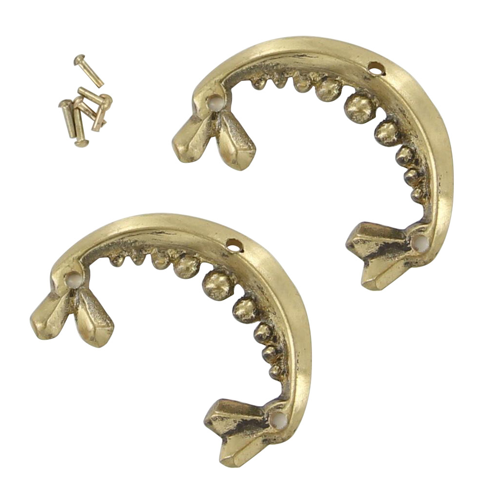 2SET Renaissance Leatherworking Brass Concho Adornments-img-3