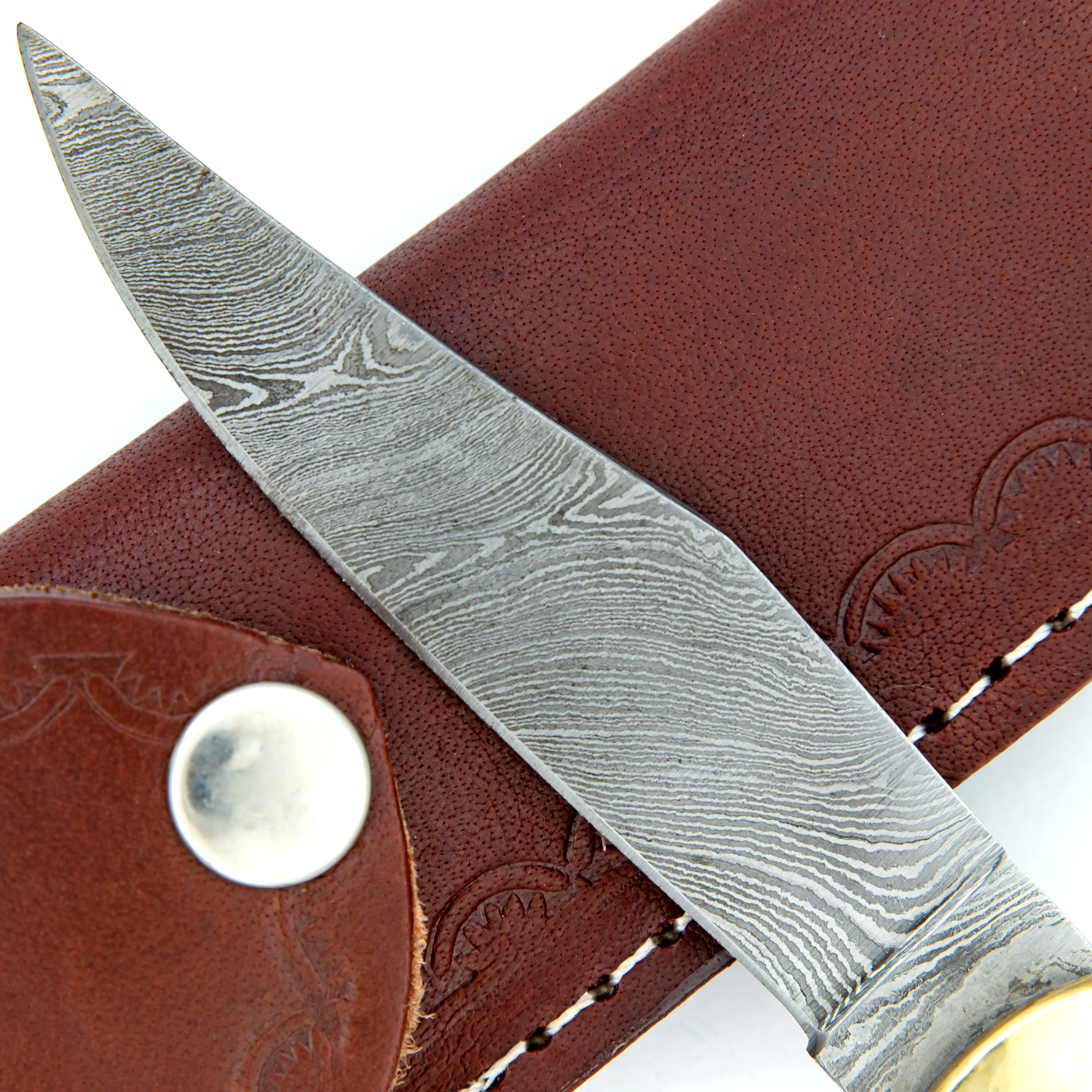 V3DB Damascus Steel The Admiral Clip Point Lever Lock Knife-img-6