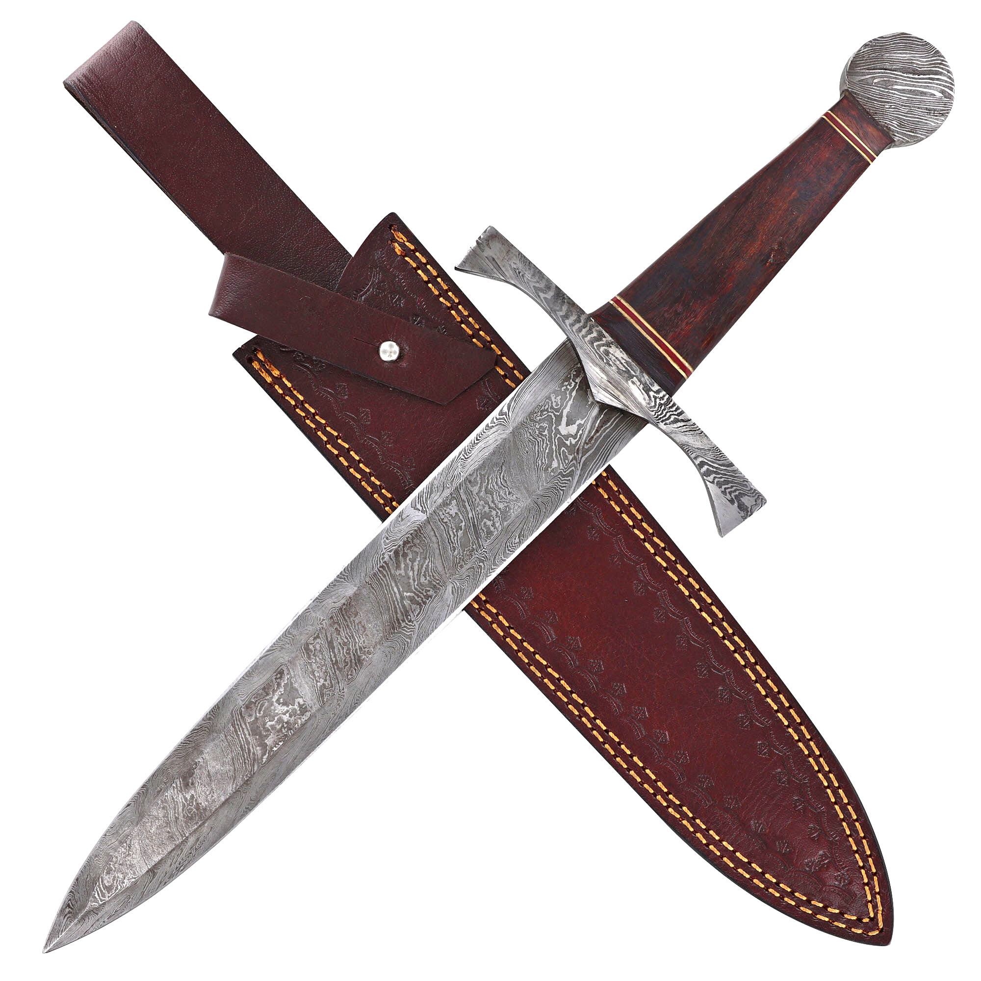 3027 Damascus Steel Arming Dagger | Blended Steel Full Tang Short Sword-img-2