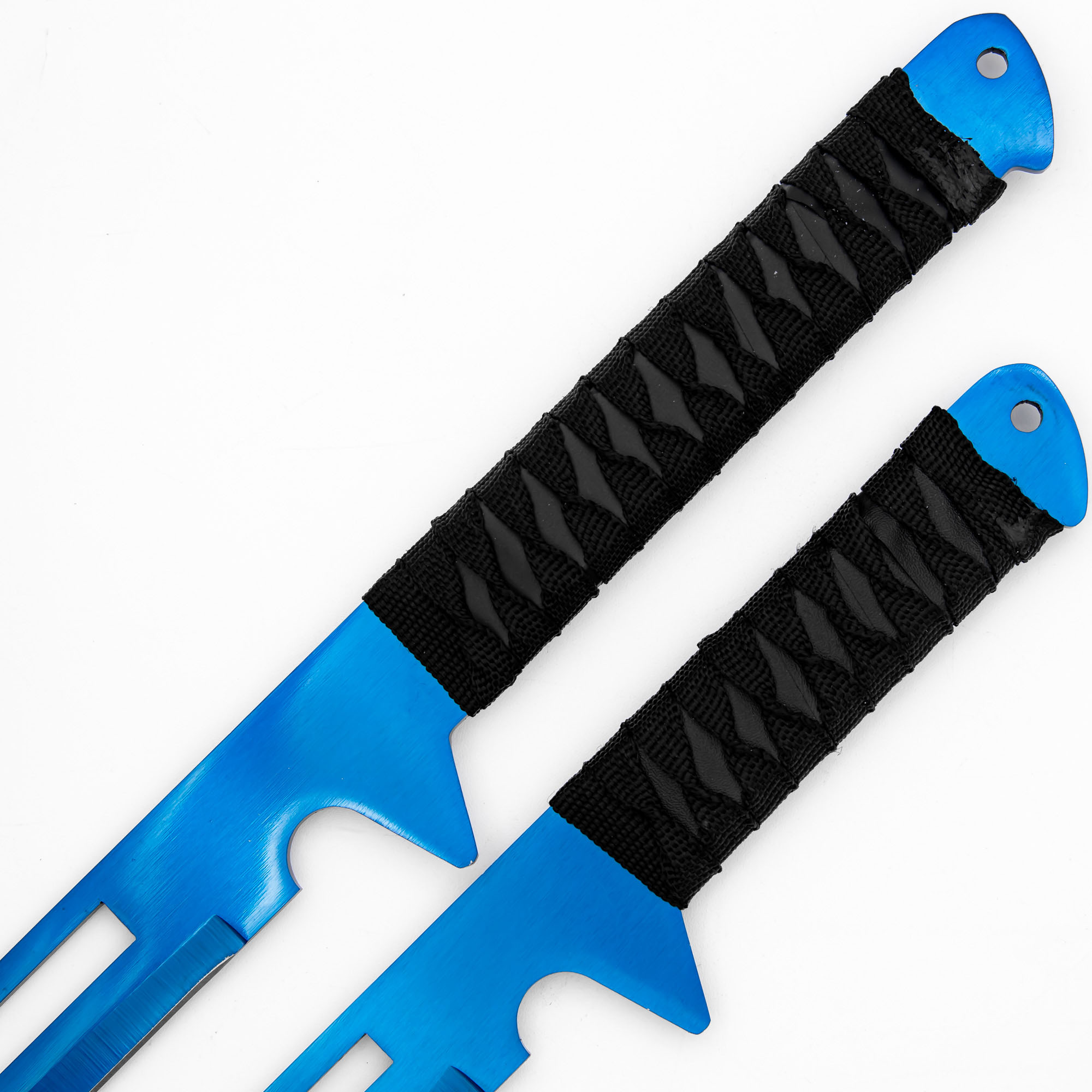 27BL Blue Moon Full Tang Dual Straight Blade Ninja Short Sword Set ...