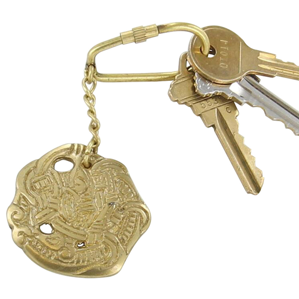 3701 Brass Greifter Viking Serpent Keychain-img-0