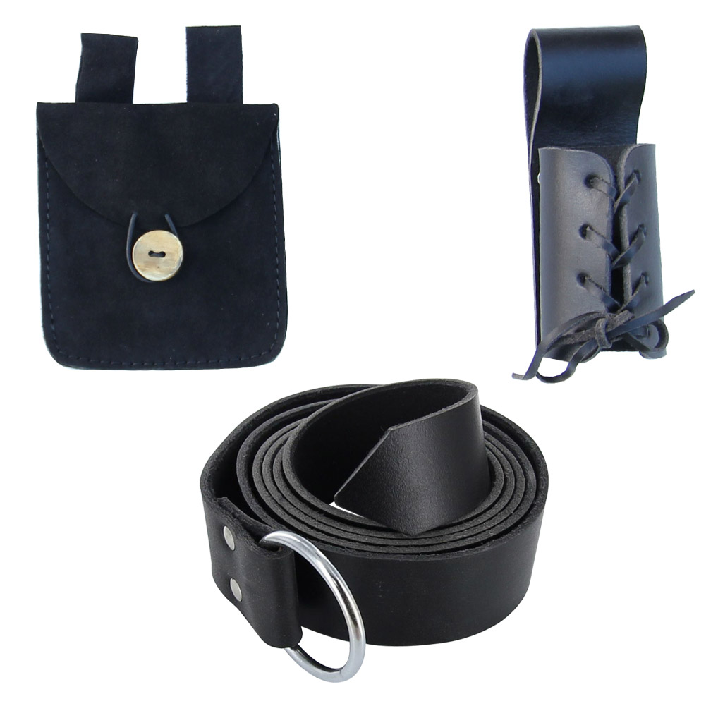 0650 Medieval Conventional Knights Belt with Pouch Frog Set-img-2