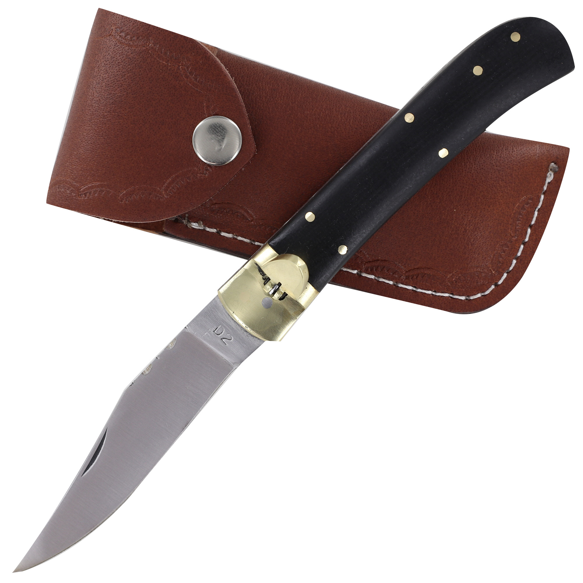 2893 Obsidian Resonating Clip Point Automatic Lever Lock Knife-img-1