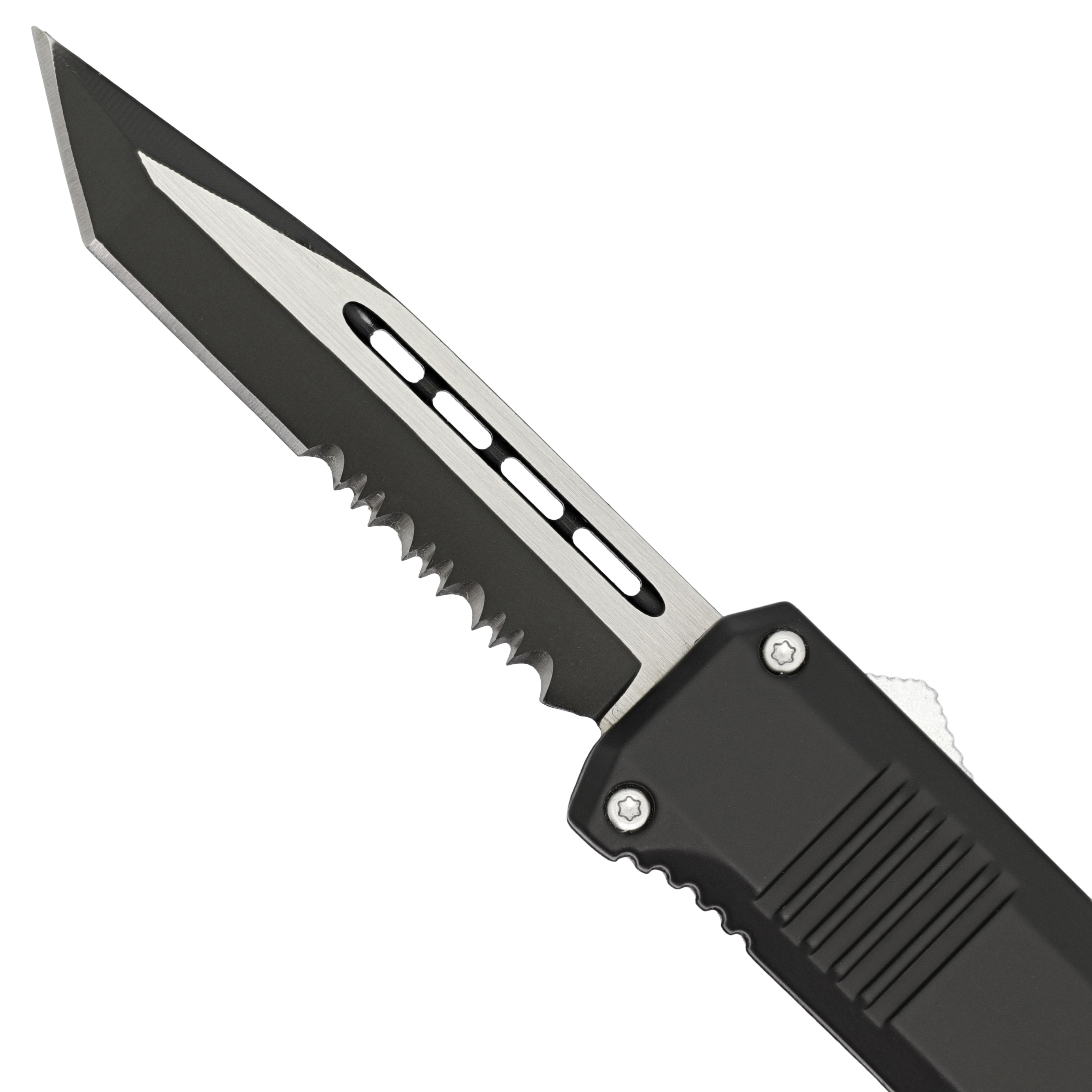 2642 Automatic Blackout OTF Out the Front Knife w/ Textured Handle-img-3