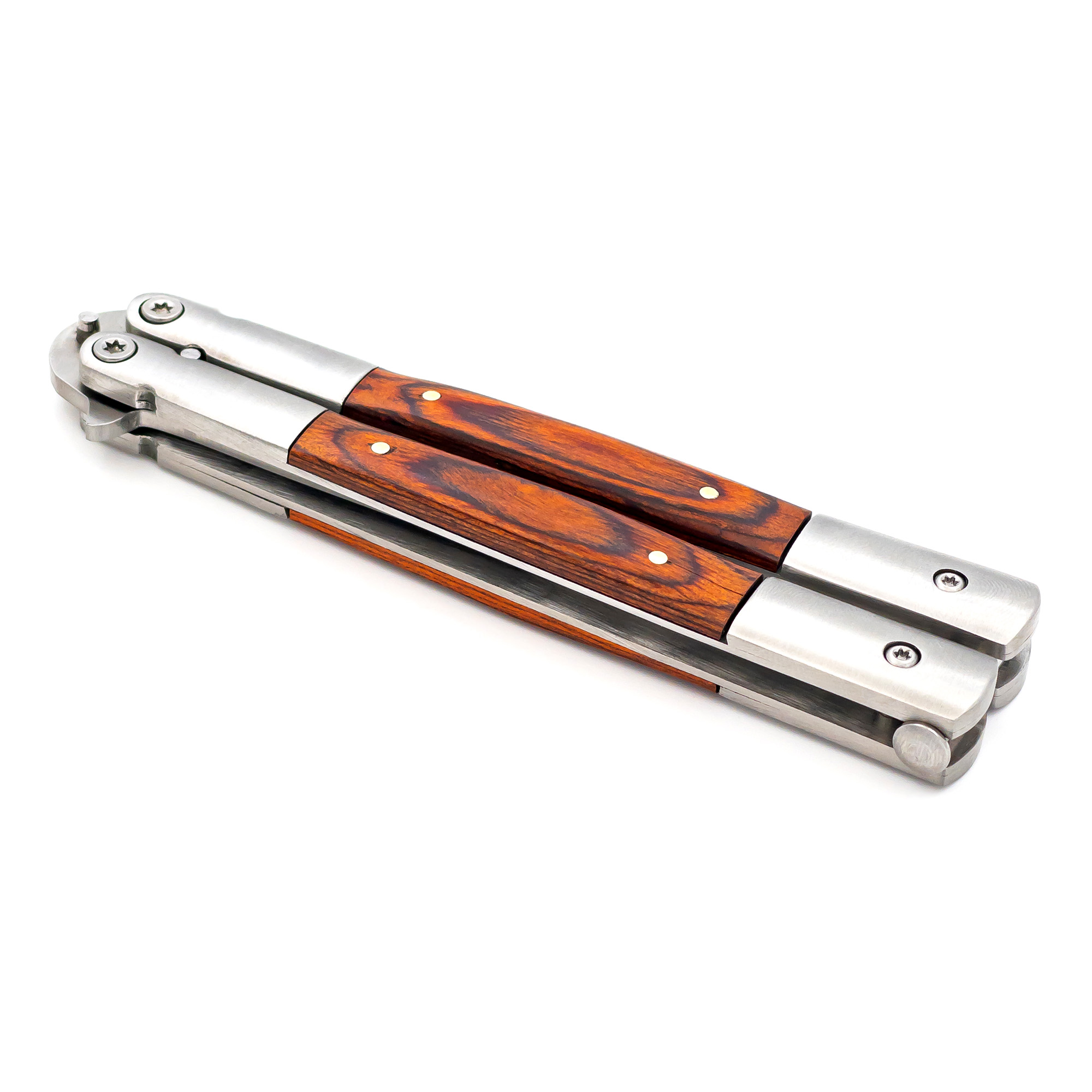 S29W Clip Point Creature Comforts Butterfly Balisong Knife Flipper-img-5