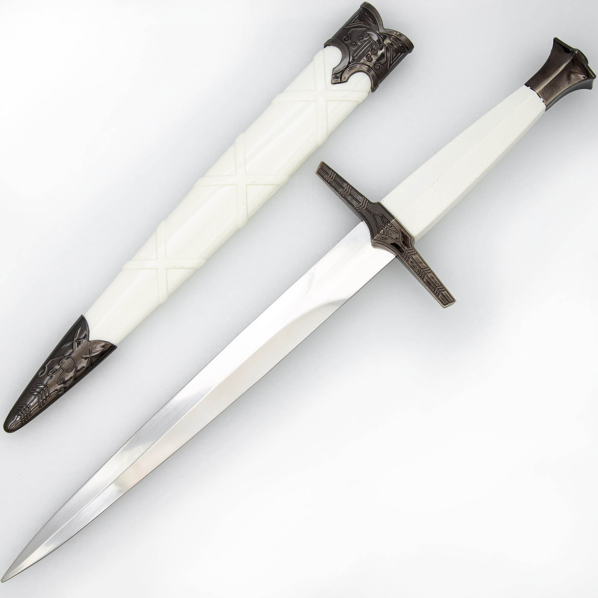 2709 Icecap Impact Medieval Dagger Hard Scabbard Historical Knightly Knife-img-0