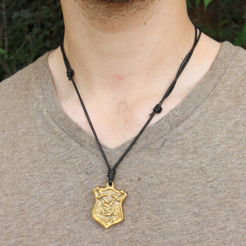 1707 Lions Head Shield Crest Necklace-img-1