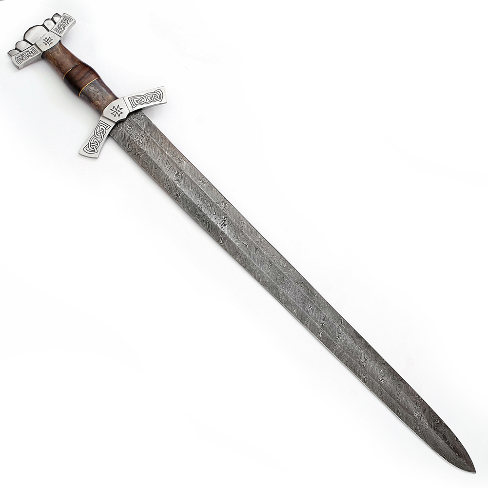 03DM Full Tang Valhalla Rising Damascus Steel Sword-img-5