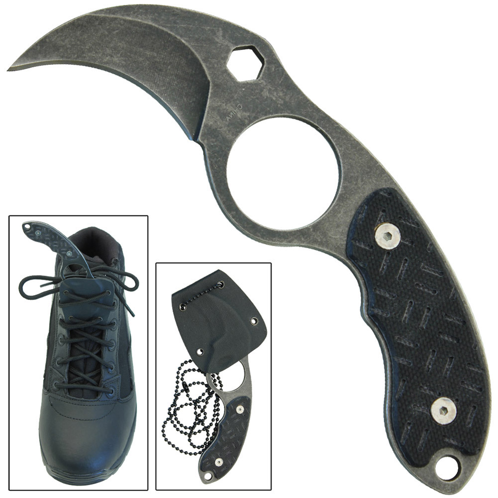 1235 Dark Prey Boot Tactical Neck Knife-img-4
