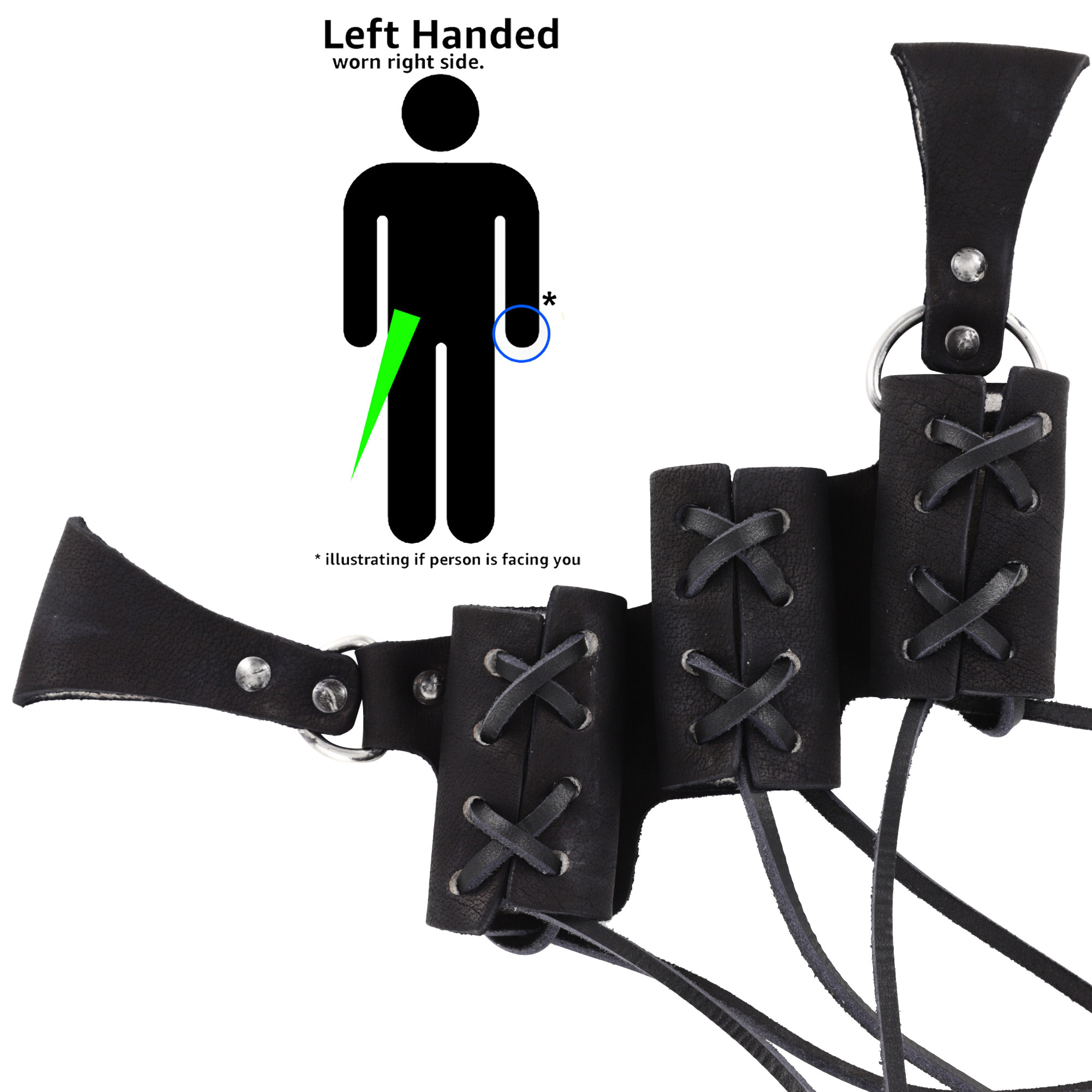 LT5L Reverse Illusion 3 Sword Dagger Left-Handed Medieval Belt Frog-img-0